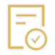 Icon of a document with a checkmark indicating approval.